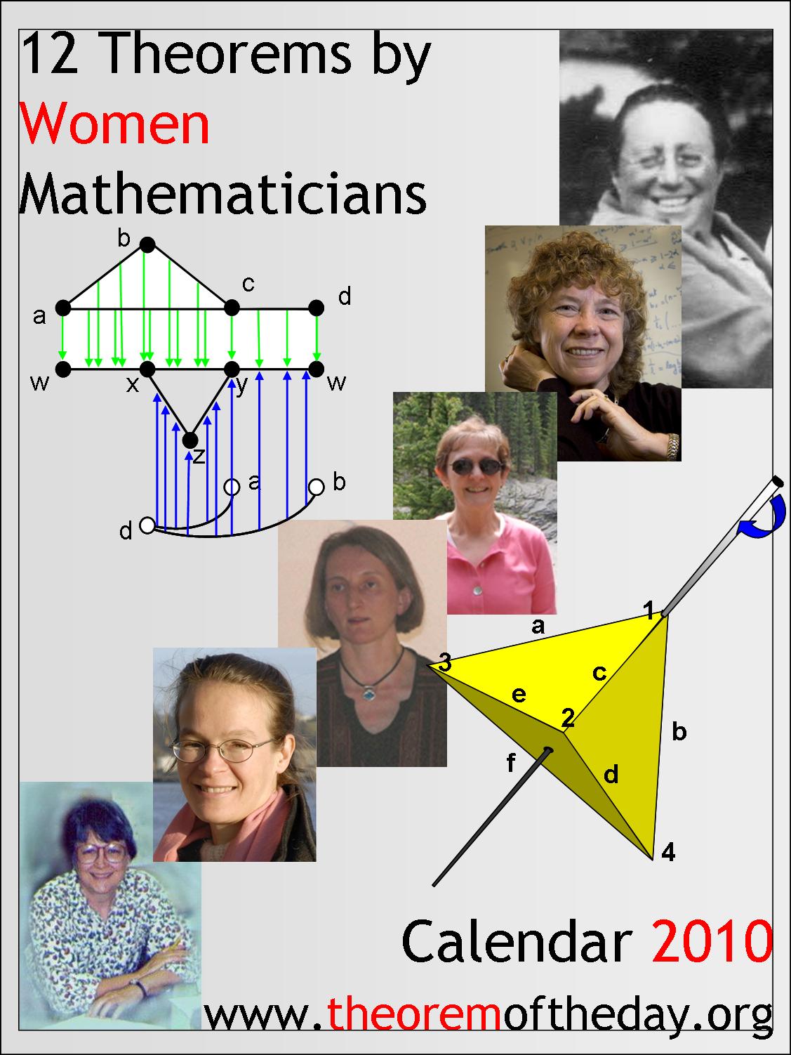 2010 Calendar "12 Theorems by Women Mathematicians"